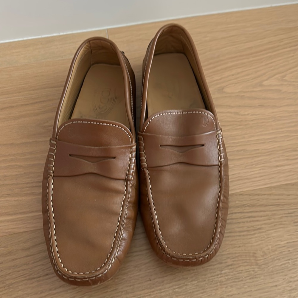Tod's Brown Leather Penny Loafers
